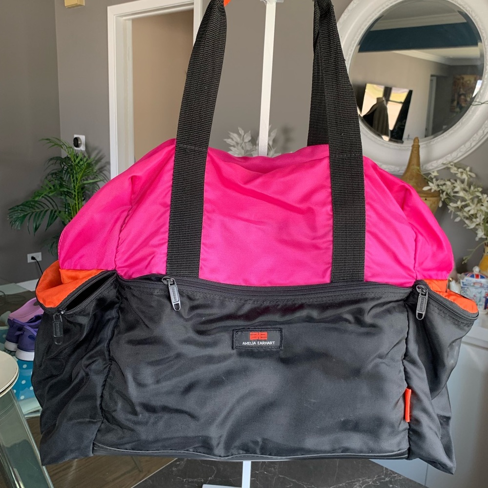 Amelia Earhart  travel / gym nylon bag. 12 x 22